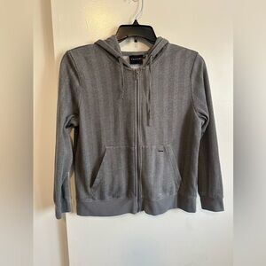 Tahari Gray Striped Women's Hoodie